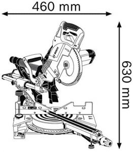 Medidas de la sierra ingletadora Bosch GCM 8 SJL